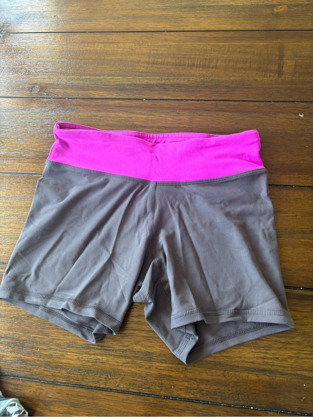 Champion Brown Bike Shorts with Pink Waistband